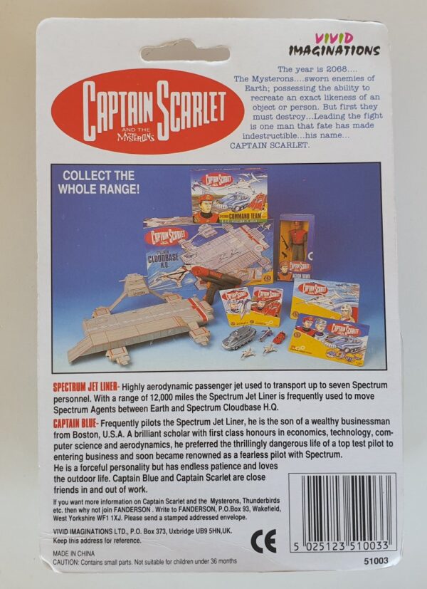 CAPTAIN SCARLET SPECTRUM JET LINER Diecast Model - Vivid Imaginations 1993