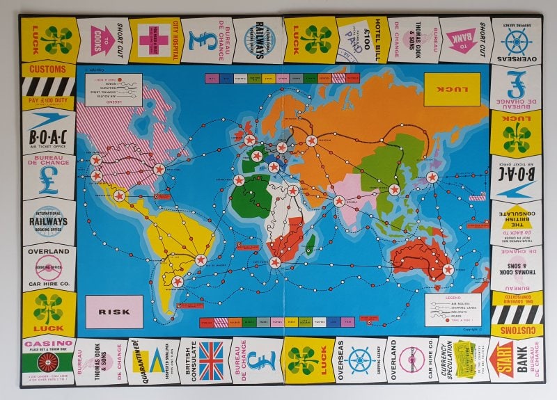 'GO' INTERNATIONAL TRAVEL Board Game (Waddington) 1960's - Vintage Toys ...