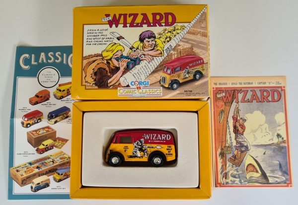 Vintage Corgi Classics 98758 Morris J Van 'Wizard Comic' Diecast Model