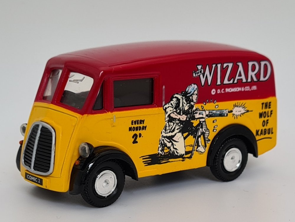 Vintage Corgi Classics 98758 Morris J Van 'Wizard Comic' Diecast Model