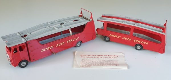 Vintage Dinky 983 Car Carrier Transporter and Trailer diecast model